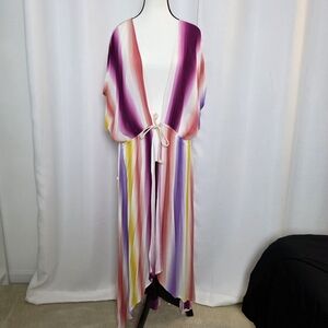 Love in Multicolor Striped Swim Coverup